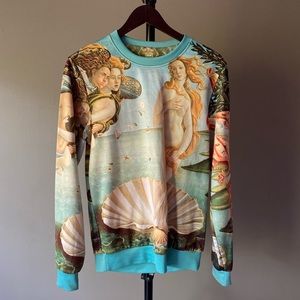 Botticelli's Venus Graphic All Over Sublimation Print Pullover Sweater